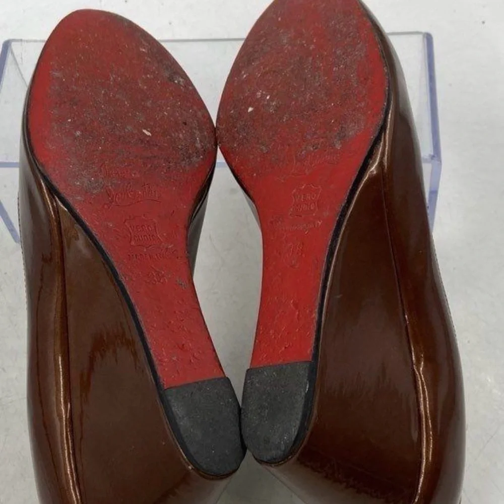 Christian Louboutin Brown Wedge Pumps